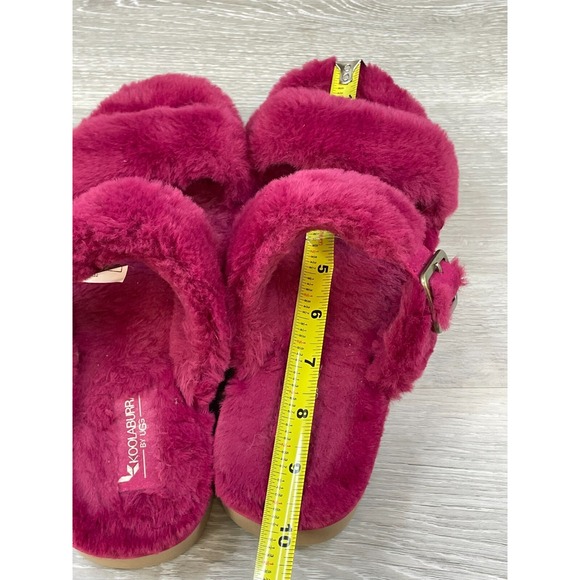Koolaburra by UGG Furr-ah Women's Sandals Pink 7 Slide Flat Buckle Slip On Shoes - Picture 11 of 12